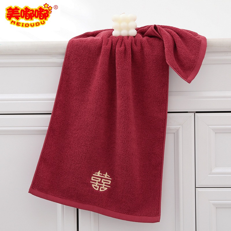 美嘟嘟酒红浴巾17