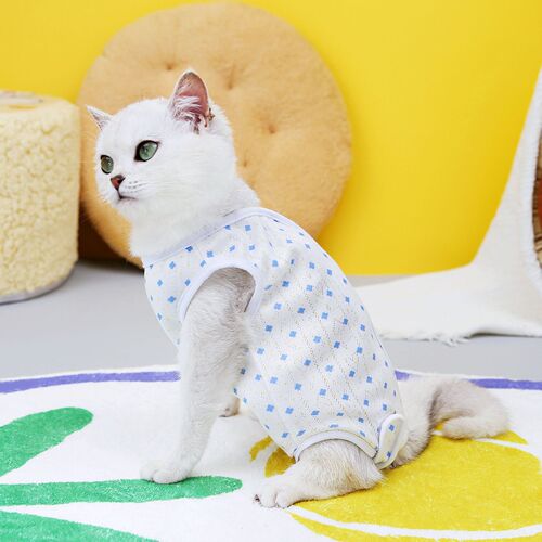 Pet cat sterilization clothes, cat postpartum clothes, surgical clothes, anti-licking weaning clothes 23 four-leaf flower cat sterilization clothes