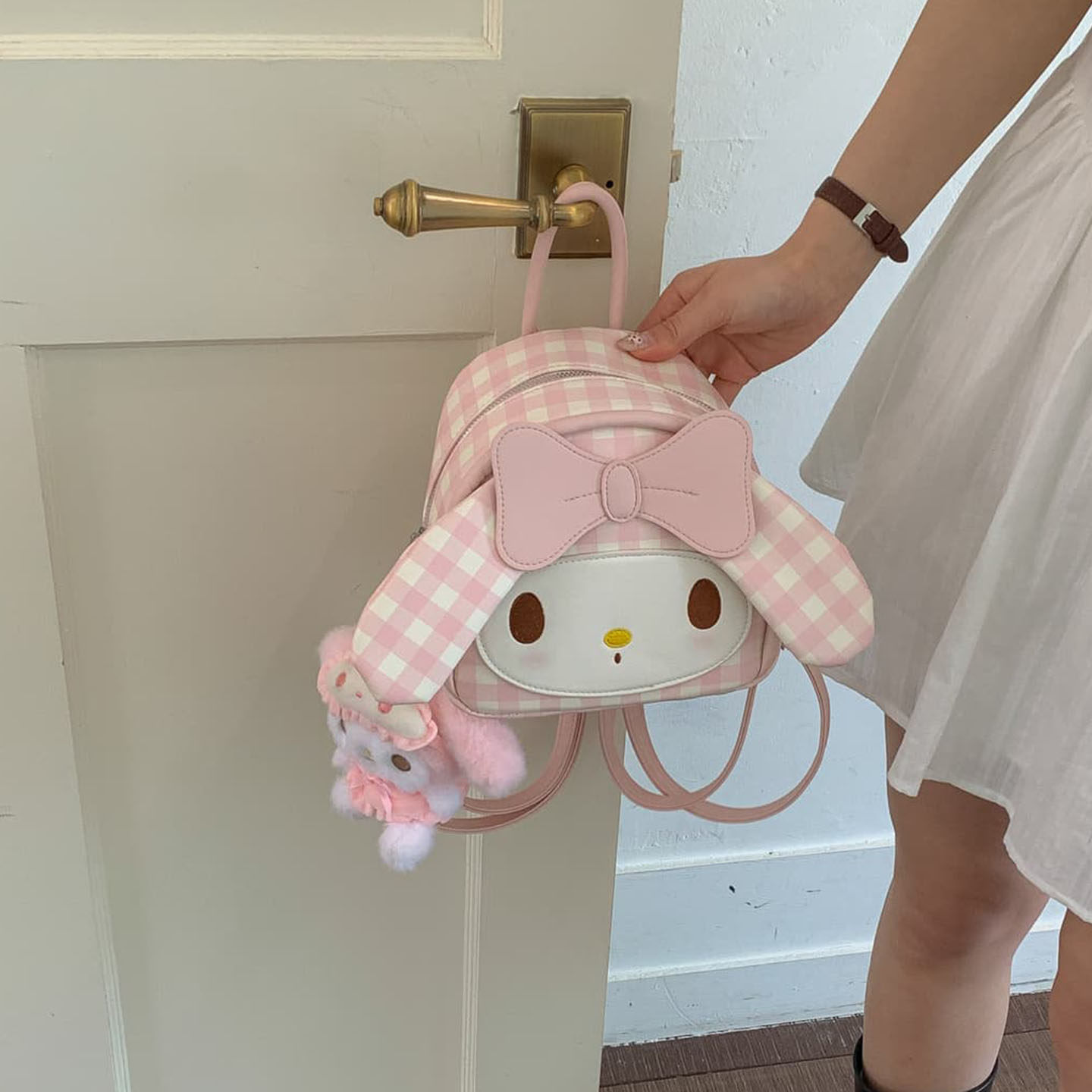 Mochila de dibujos animados para viajar en verano mochila de niños a cuadros adorable 2026 mini nuevo estudiante popular dulce
