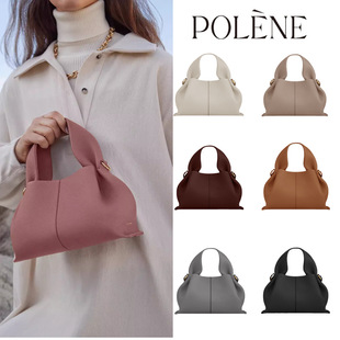 Polene Cloud Bag French Niche Dumpling Bag European and American Retro High-End Genuine Leather Women's Bag Satchel Crossbody Bag