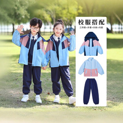 中小学生校服冲锋衣三合一秋装儿童班服幼儿园园服秋冬装三件套洲