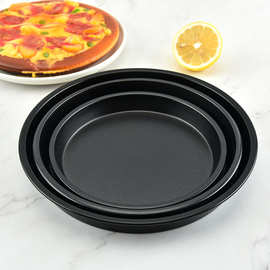 新款 碳钢不粘披萨烤盘 6寸7寸8寸圆形pizza蛋糕烤箱盘烘焙工具