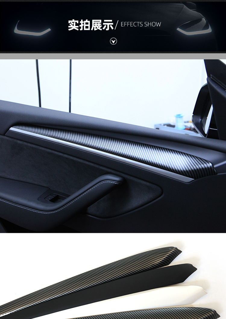 Suitable for Tesla's New Model Y3 Dashboard Trim Strip, New Model 3 Door Interior Center Console Sticker Dashboard