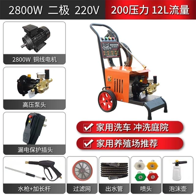 Black Cat Zige Pressure Car Washing Machine 220V Household High-Power Cleaning Machine Water Gun Car Washing Machine Commercial Automatic Copper (Car washing machine) - 220v-single-phase-two-pole-28kw-200kg-pressure-15m-water-outlet-pipe-recommended-for-small-car-washing-and-breeding