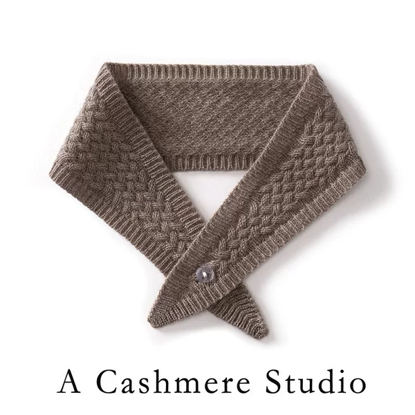 Cashmere Small Scarf Autumn and Winter Cute Warm Woolen Cashmere Neck Warmer Japanese and Korean Style Buttoned Knitted Neck Protector