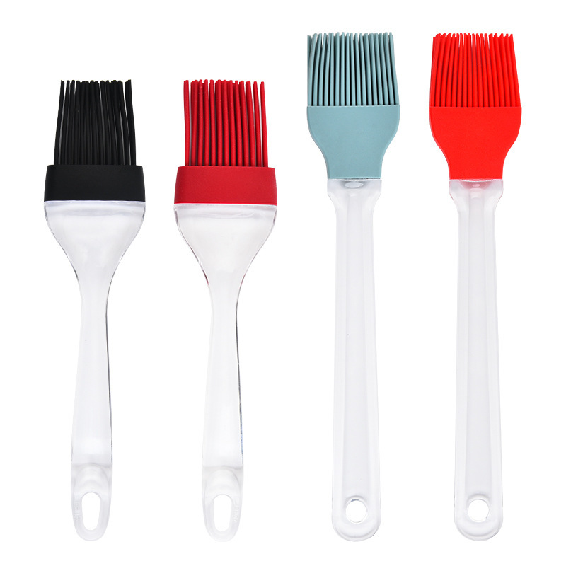 Herramientas de horneado mango transparente separación cepillo de silicona barrido de pelo cepillo de barbacoa fábrica de stock