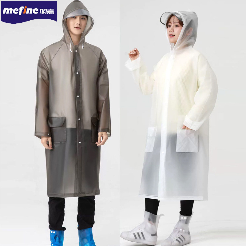 Impermeable no desechable EVA engrosado cuerpo completo para adultos a prueba de lluvia protección unisex traje de lluvia transparente poncho portátil