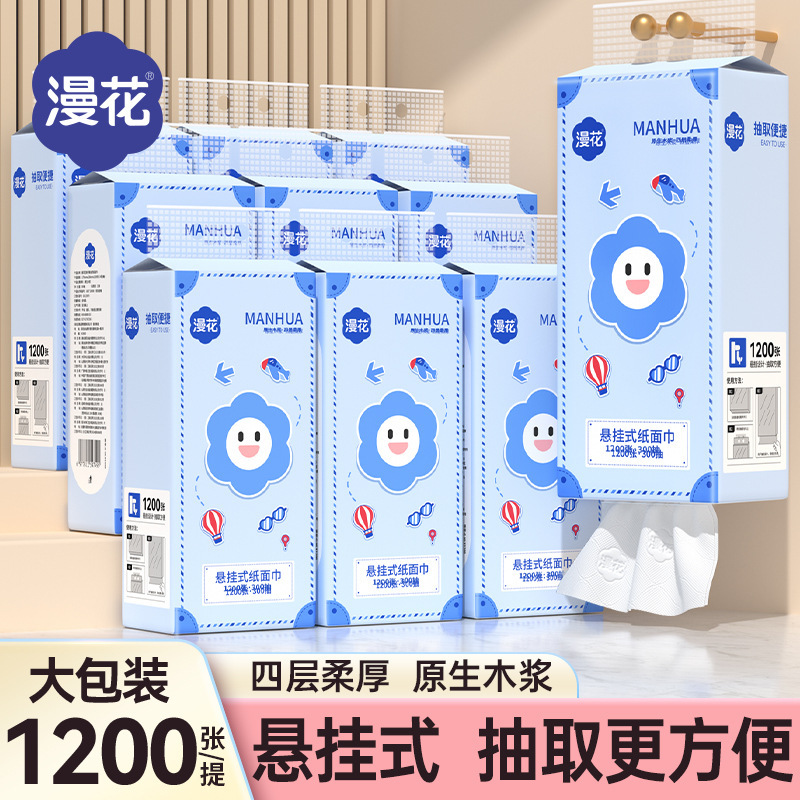 Bulk Pack of 10 Large Boxes of Hanging Tissue Paper Napkins for Home Use, Affordable Toilet Paper in Bulk