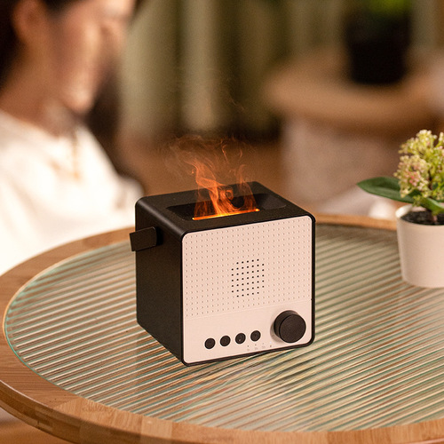 New Music Flame Aroma Diffuser Home Smart Wireless Bluetooth Speaker Ultrasonic Air Humidifier Aroma Machine