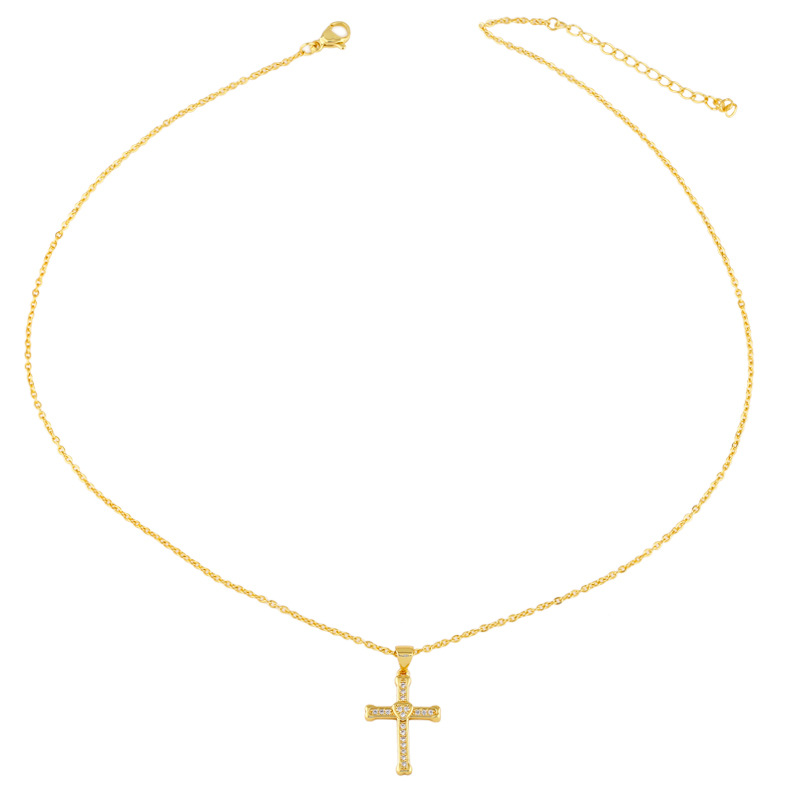 Fashion Heart-shaped Cross Necklace display picture 4