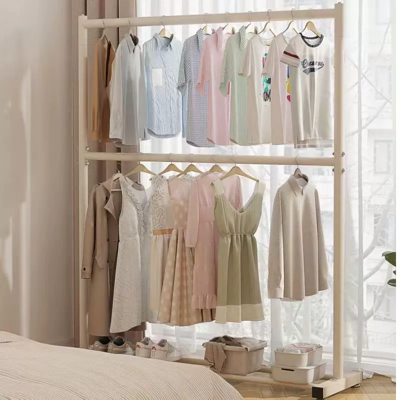 Напольная вертикальная двухслойная сушилка для одежды для арендованного дома, спальни, складной балкон, общежитие, простая сушилка для одежды для подвешивания одежды Qinxuan