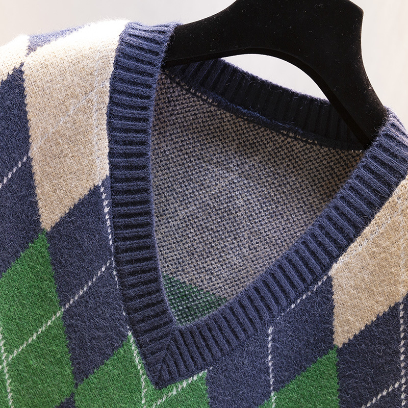 2023 nueva moda con cuello en V chaleco suéter chaleco Chaleco de primavera Chaleco de punto suelto de las mujeres