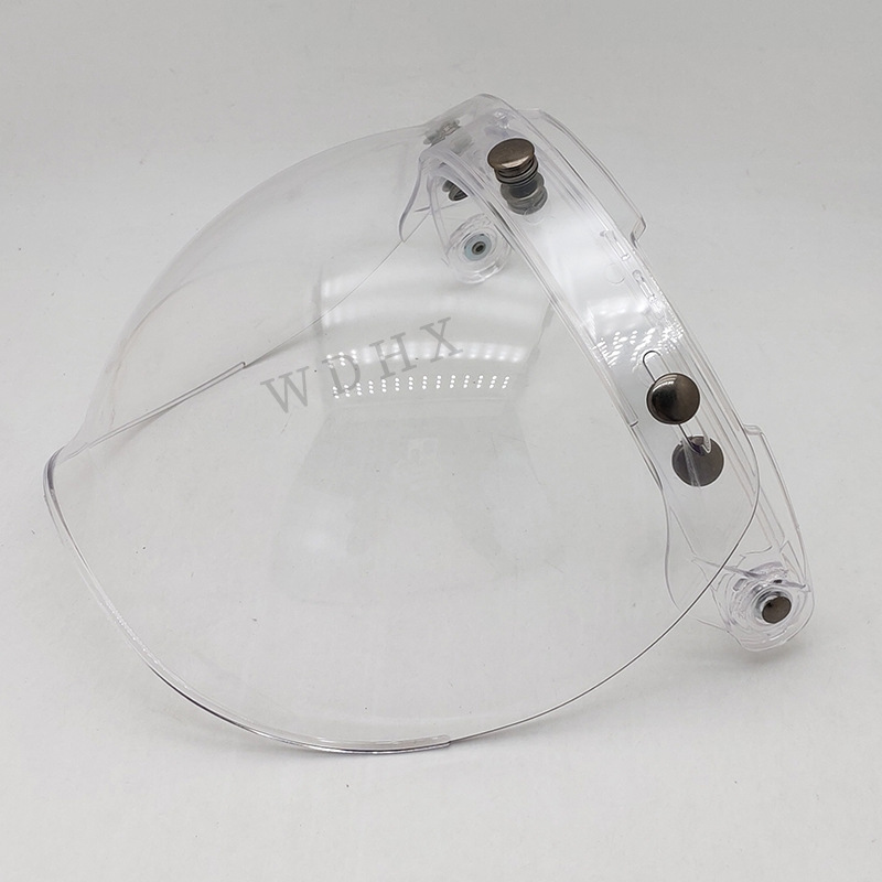 Factory motorcycle helmet retro half helmet with bubble visor, three-buckle safety windproof lens with bracket set
