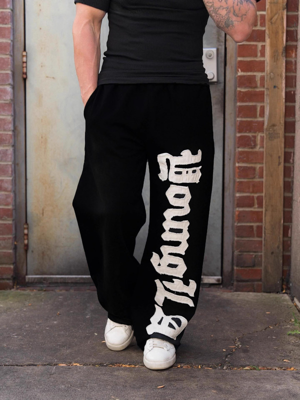 Youngla American Style New Men's Sweatpants Jogger Sports Fitness Cotton Embroidery Straight-Leg Pants Casual Pants