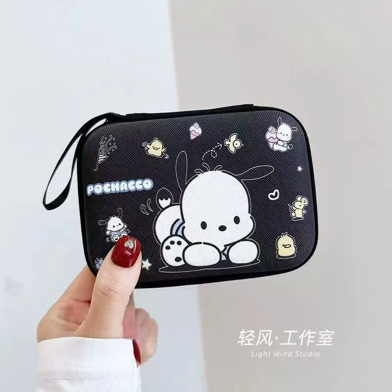 Празз Cartoon rectangular headphones, organizer bag, wallet, charger, storage box