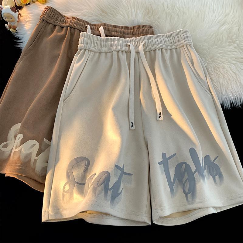 Men's Sports Shorts Loose Fit Casual Wide Leg Mid Waist Black_voghion.com