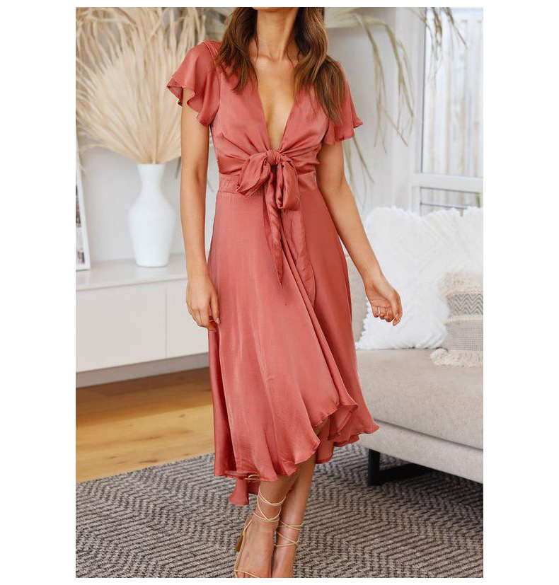 summer women s deep V-neck irregular dress nihaostyles wholesale clothing NSJRM81953