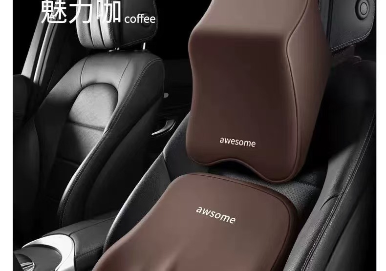 Car Headrest Lumbar Support Cushion Neck Pillow Backrest Driver's Seat Long Sitting Lumbar Support Cushion Neck Pillow Backrest Neck Protection Pillow