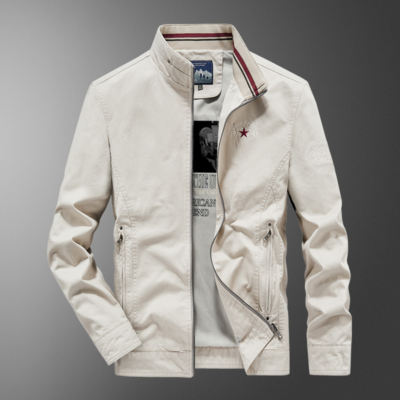 Chaqueta de cuello vertical, chaqueta de primavera y otoño, chaqueta de moda, chaqueta casual, chaqueta de hombre simple, chaqueta de hombre