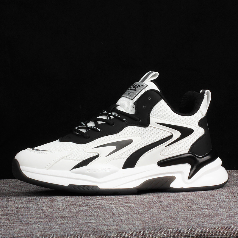 金邁頓男潮鞋網麵皮面休閒鞋厚底男跑步鞋耐磨旅遊鞋21096 21138