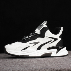 金邁頓男潮鞋網麵皮面休閒鞋厚底男跑步鞋耐磨旅遊鞋21096 21138