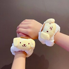 毛绒玉桂狗手腕带大肠圈可爱少女送闺蜜男友手环袖口防水神器头绳