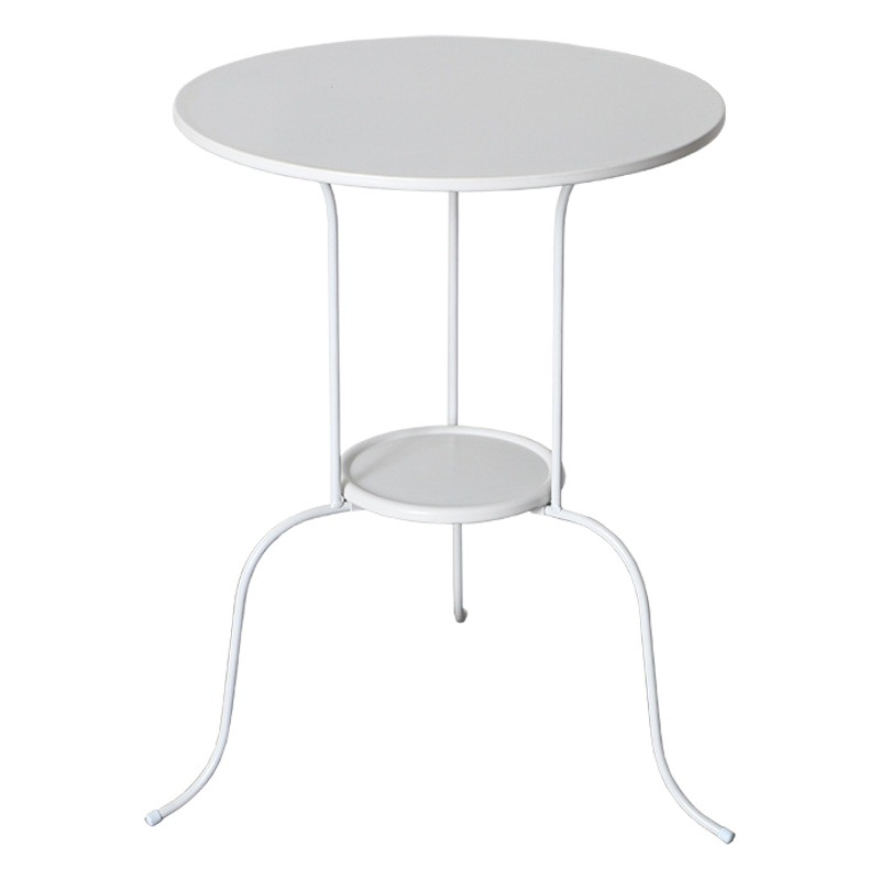 Estilo nórdico grande y pequeño de doble capa pequeña mesa redonda hierro práctico mesa de café mesa de tres piernas estable sofá mesita de noche