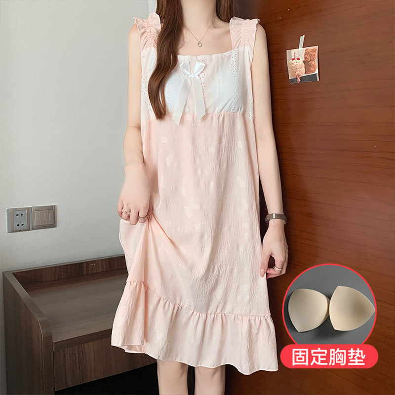 2025 nubes de verano falda de algodón arco en relieve vestido de dormir para mujeres estudiantes frescos armband ropa casera comercio exterior