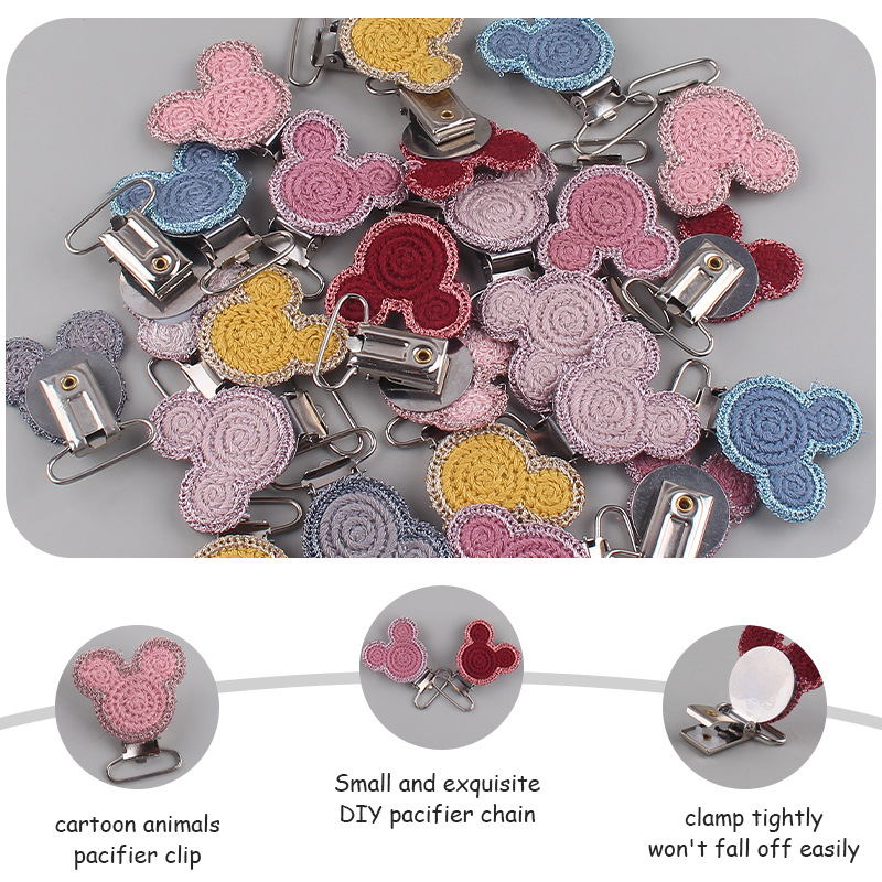 Suministros de bebé nuevo crochet DIY animal chupete clip calmante bebé animal clip chupete anti-gota cadena Accesorios