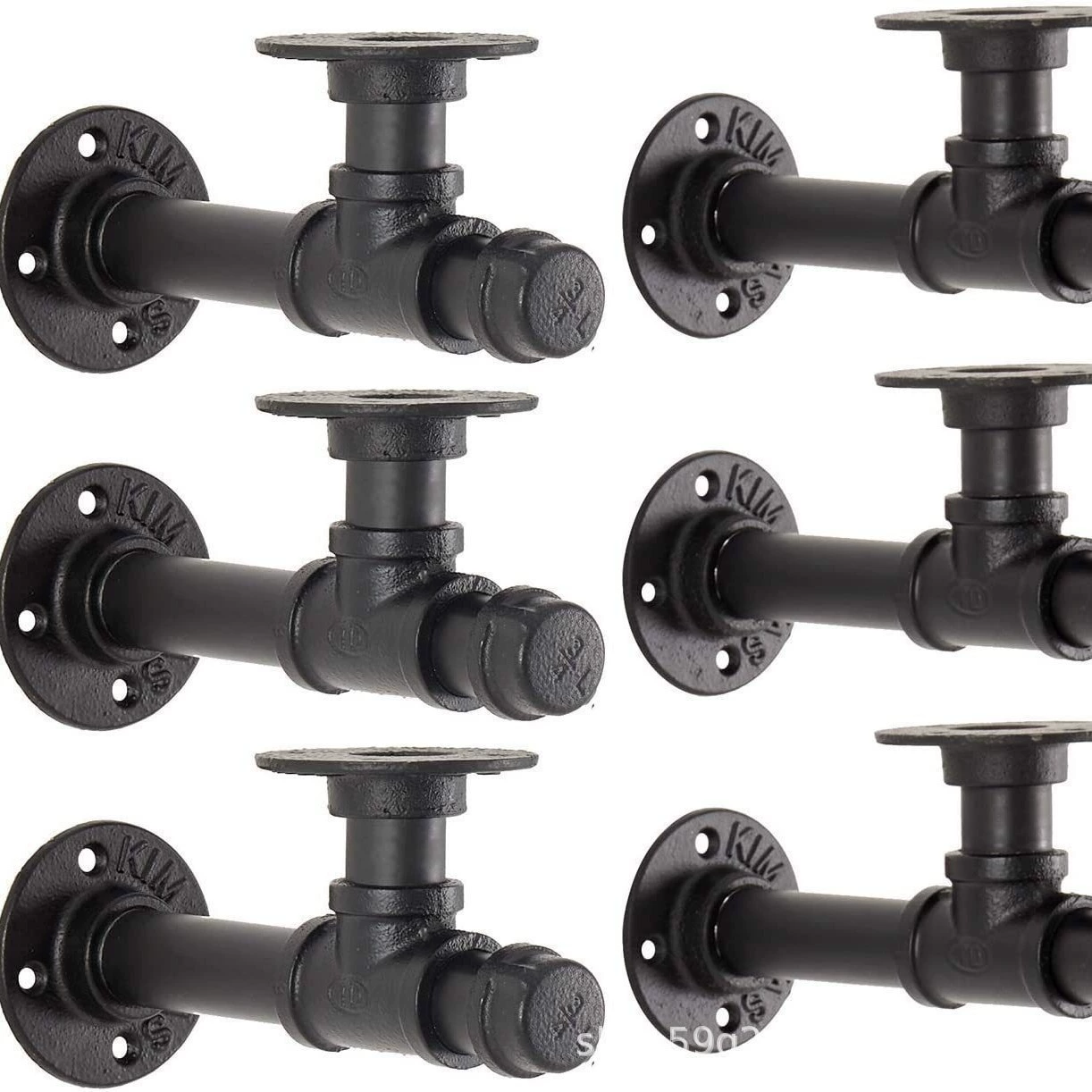 Американский настенный кронштейн для водопроводной трубы в стиле ретро, перфорированная деревянная плавающая полка В индустриальном стиле, Простая Стойка для водопроводных труб