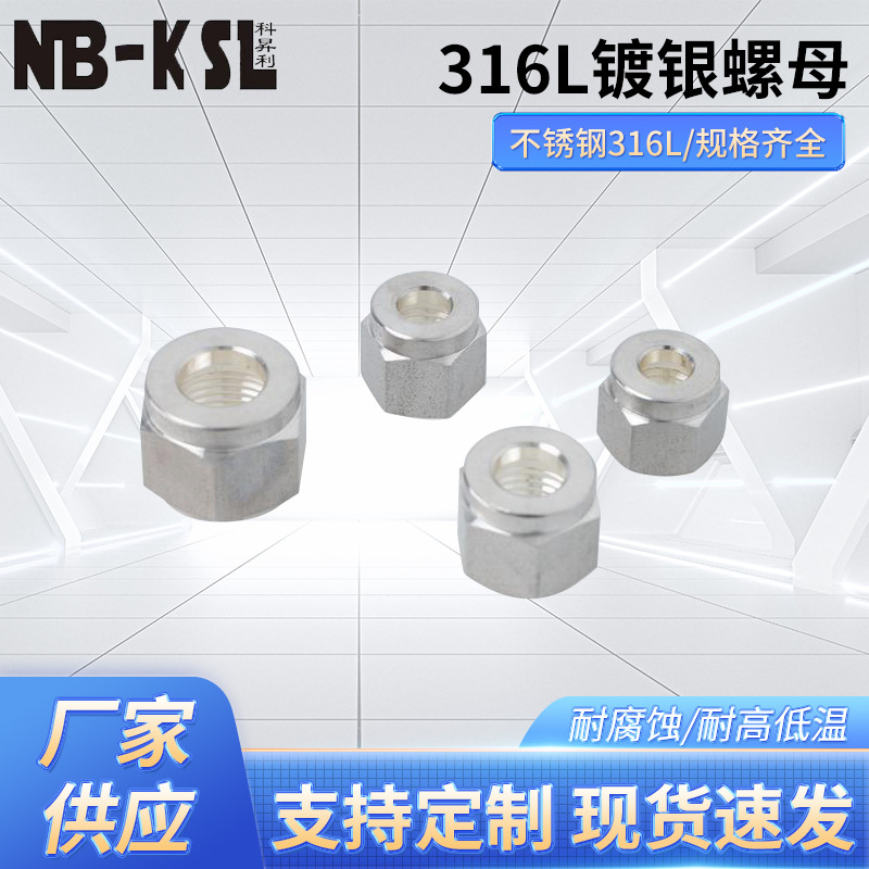 NB-KSL不锈钢316L镀银螺母  不锈钢螺母