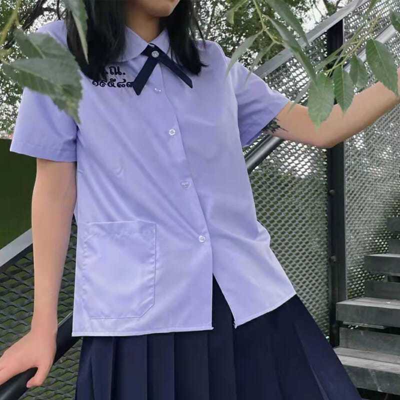 Thai School Uniform Nanno Taboo Girl Xiaowei Thai Shirt Preppy Style Jk Pleated Skirt Suit Skirt Summer Full Set