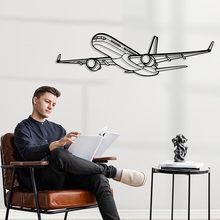 跨境热销金属铁艺飞机造型线条画家居墙面装饰挂饰厂家直供
