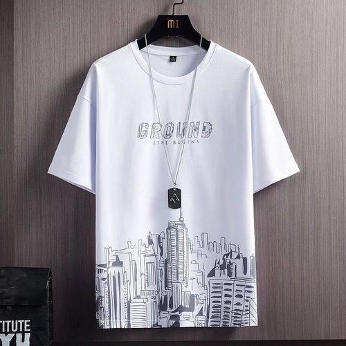 Short-sleeved T-shirt for men 2023 summer new style ice silk quick-drying trendy brand ins trend loose clothes tops men's half-sleeved