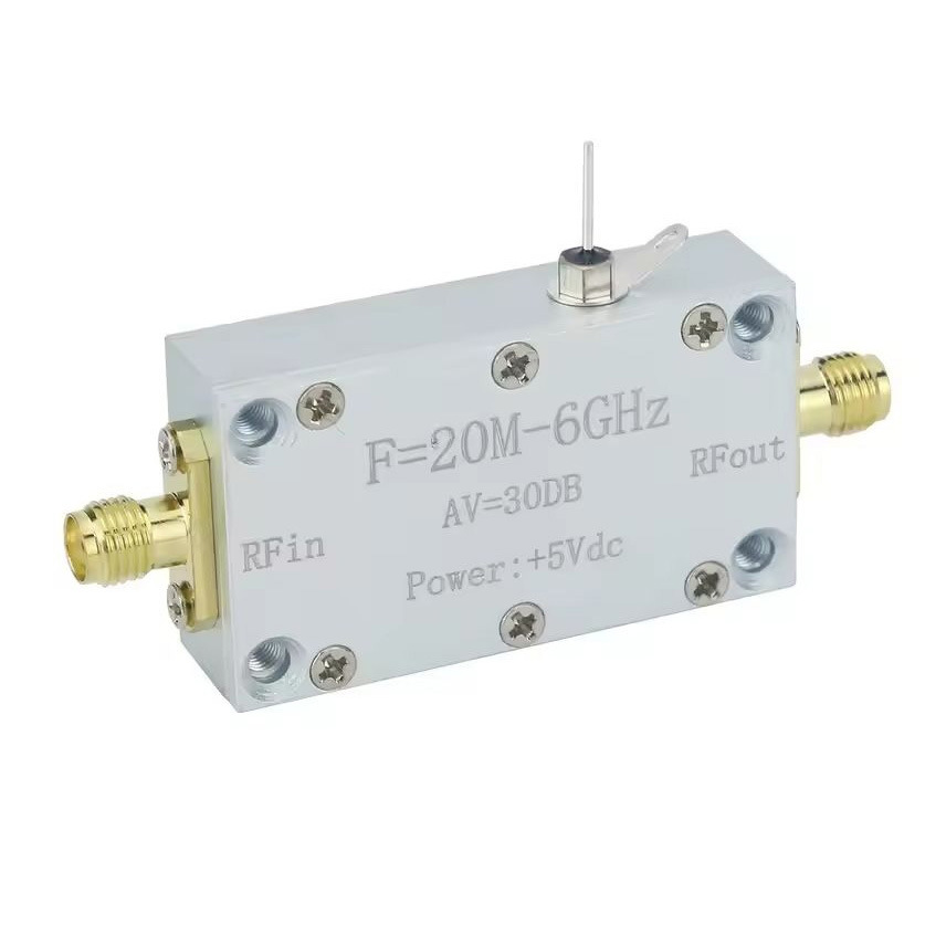 20MHZ-6GHZ射频放大器增益30DB LNA低噪声CNC外壳高线性度微带板