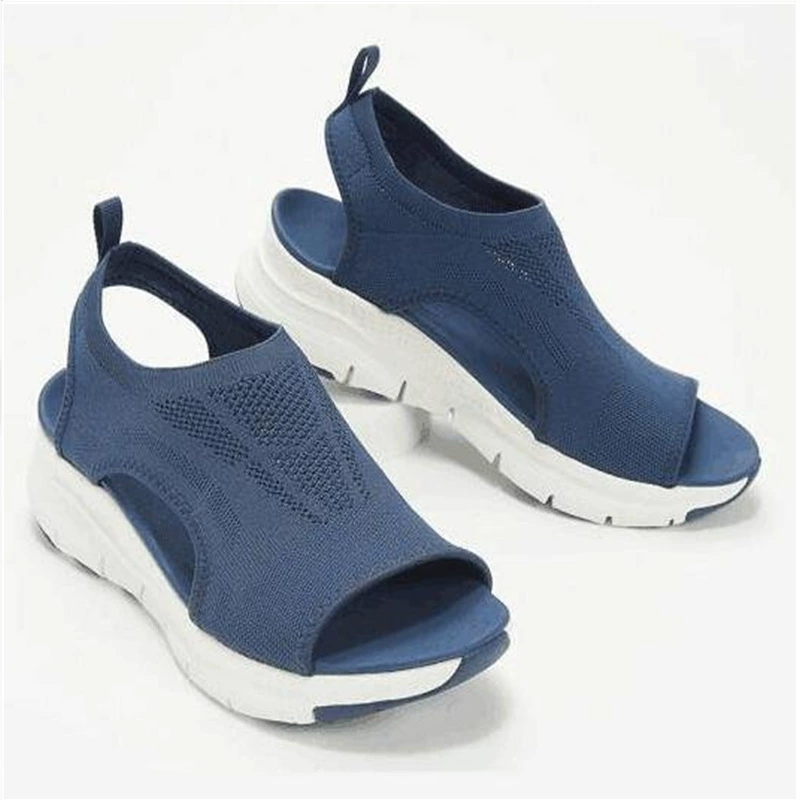 Женские сандалии большого размера для внешней торговли, лето 2021, сетчатые однотонные римские женские туфли на плоской подошве, сандалии с открытым носком на плоской подошве, оптовая продажа.