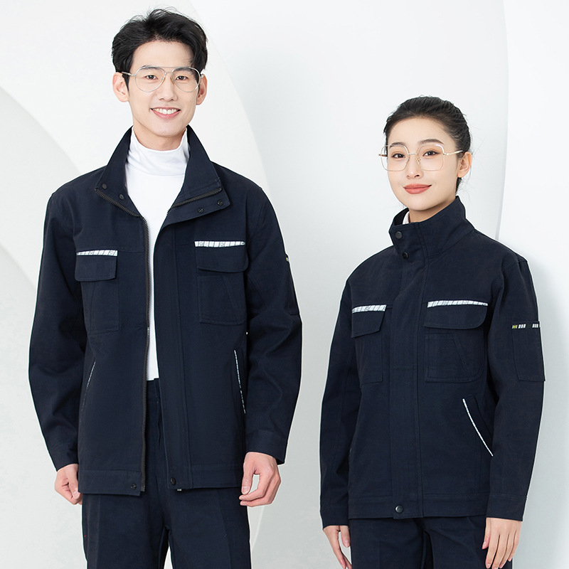 Primavera y otoño conjunto de ropa de trabajo masculina desgaste oficina de reparación de automóviles sitio de construcción de instalación de agua y electricidad trabajadores de seguro laboral personalizados / fabricados