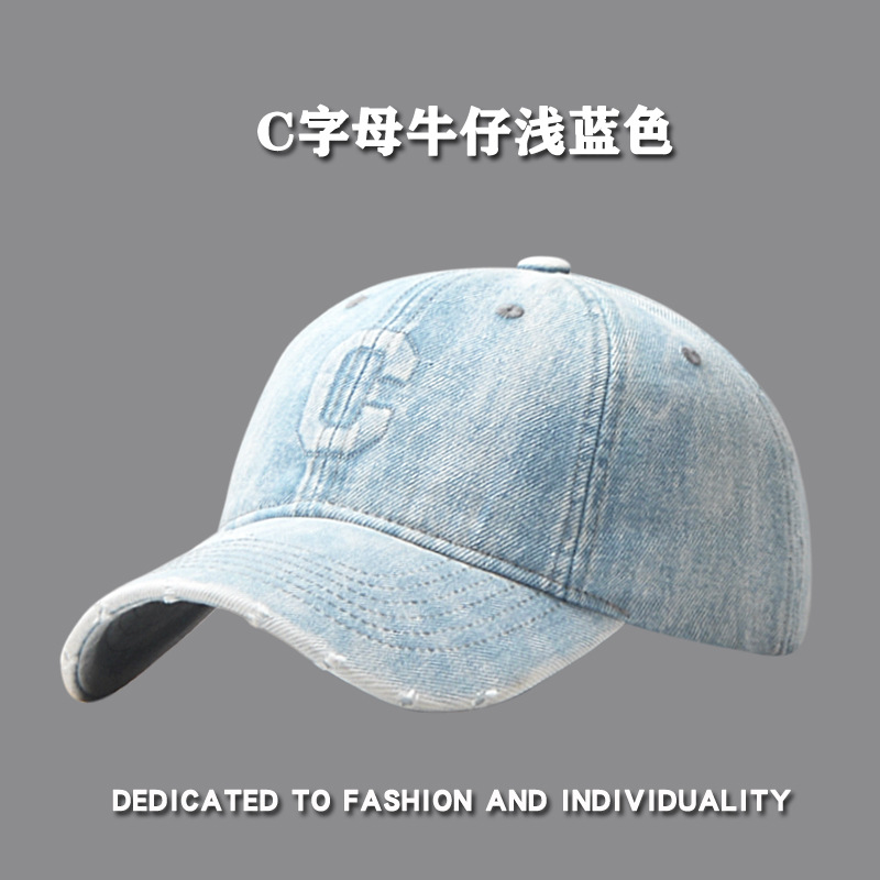 Cuatro estaciones de sombreros de béisbol de vaqueros suaves, sombreros retro lavados con agua, sombreros de cara, sombreros casuales, sombreros de boca de pato.