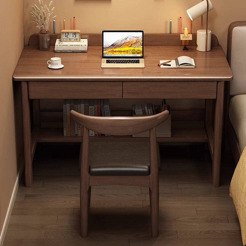 Solid Wood Desk with Drawers, Simple Office Study Desk, Student Home Writing Desk, Junior and Senior High School Student Bedroom Computer Desk Solid Wood Desk with Drawers, Simple Office Study Desk, Student Home Writing Desk, Junior and Senior High School Student Bedroom Computer Desk