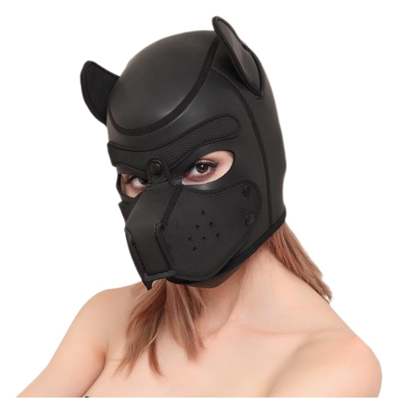 Máscara de Cabeza de Perro, Accesorio para Disfraces, Máscara de Esponja para Juegos Sexuales, Disfraz de Cabeza de Perro, Cubrecabezas Sexual image 1