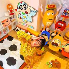 蜡笔小新房间布置儿童墙面装饰画贴纸改造物件衣柜子卧室门上海报