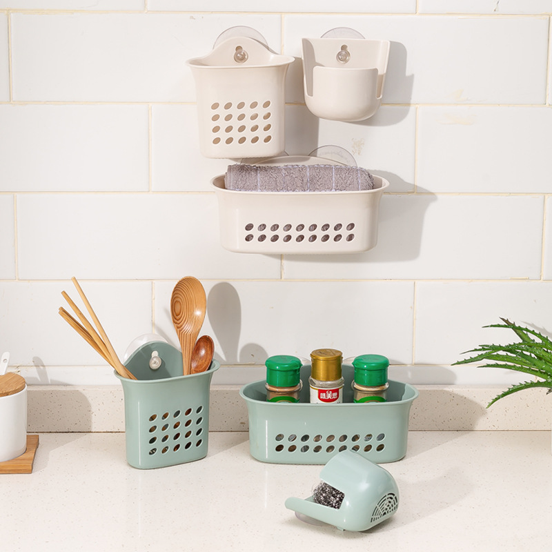 Kitchen Wall-mounted Chopstick Cage Plastic Drain Chopstick Tube Rack Storage Box Breathable Punch-free Chopstick Cage