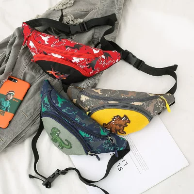 Children's Waist Bag 2021 New Cartoon Dinosaur Waist Bag Fashion Cute Small Satchel Cool Style Trendy Children's Trendy Bag