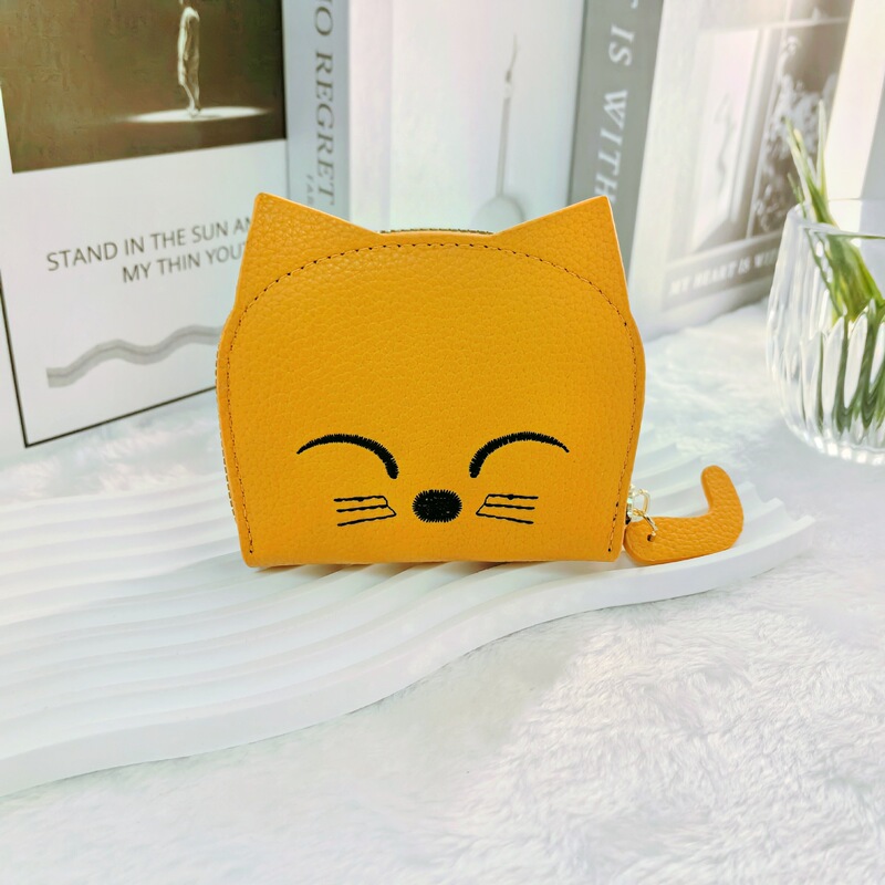 Hot-Selling High-End Pebbled Coin Card Holder for Women, Cute and Sweet Cat Hot-Selling High-End Pebbled Coin Card Holder for Women, Cute and Sweet Cat