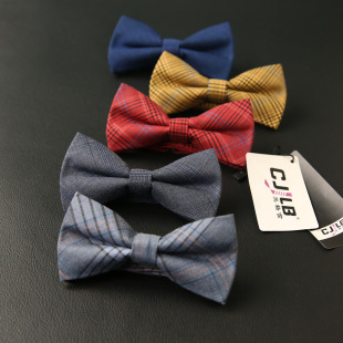 Cotton Bow Tie Wedding Men's Striped Double Layer Men's Korean Style Bow Knot Performance Flat Dress Casual Clothing Accessories