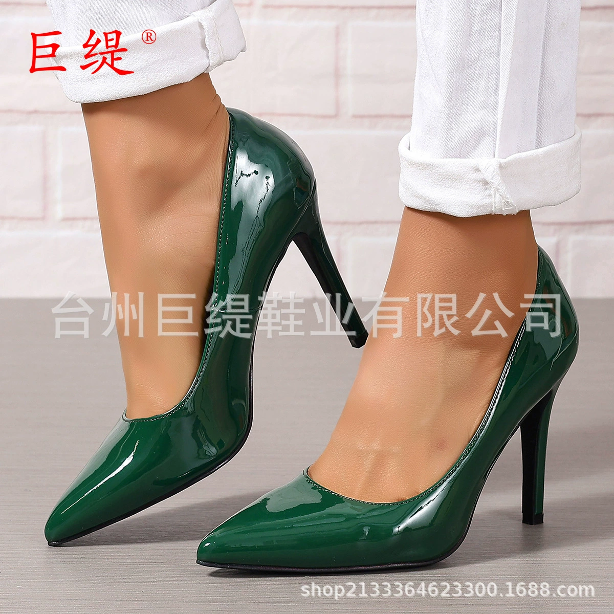 Внешняя торговля большой размер женская мода остроконечная одиночная обувь wish Amazon мода блестящие высокие каблуки трансграничная женская обувь