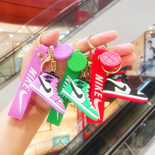 Cartoon student AJ sneakers Nike shoe model car pendant school bag pendant small gift wholesale key chain keychain