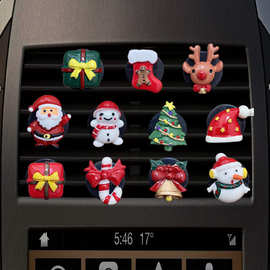 新款圣诞节跨境专卖汽车空调出风口香水 车载内饰可爱装饰用品夹