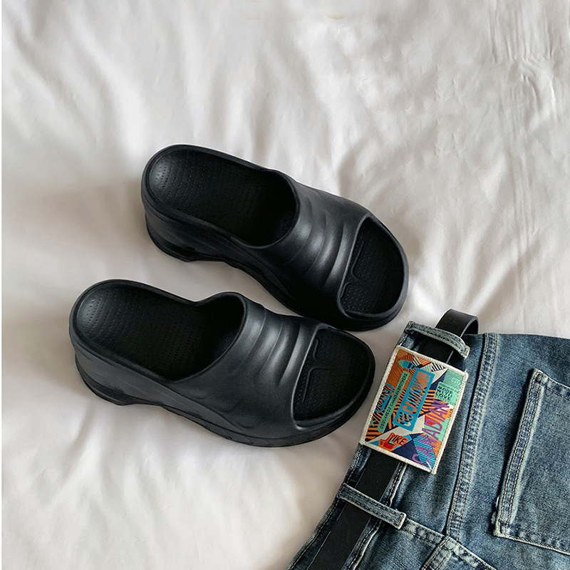 Summer New Style Marshmallow Wedge Heel Thick-soled Slippers for Women to Wear Heightening Shoes Popular Beach Seaside Sandals