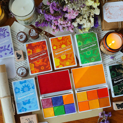 珠光七彩印泥幼兒園兒童手指畫彩色印泥DIY橡皮章印章印台批發